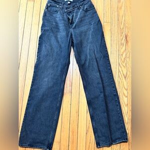 Abercrombie & Fitch black 90s relaxed Jean cross waist